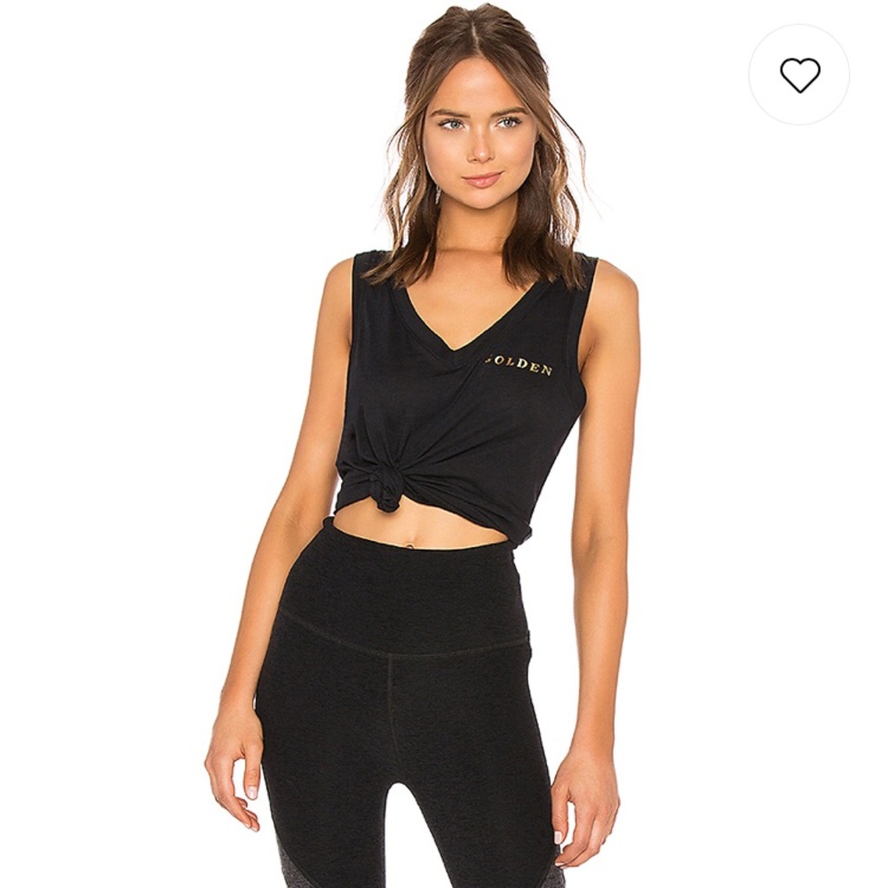 NWT beyond yoga deep V tank ‘ golden ‘